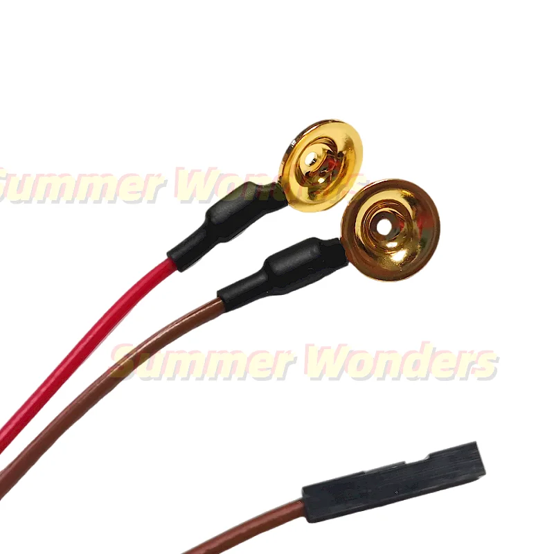 Gold Plated Cup Electrodes Wires 2.54mm DuPont Connector for EEG Modules Such as OpenBCI ThinkGear for Brainwave Acquisition