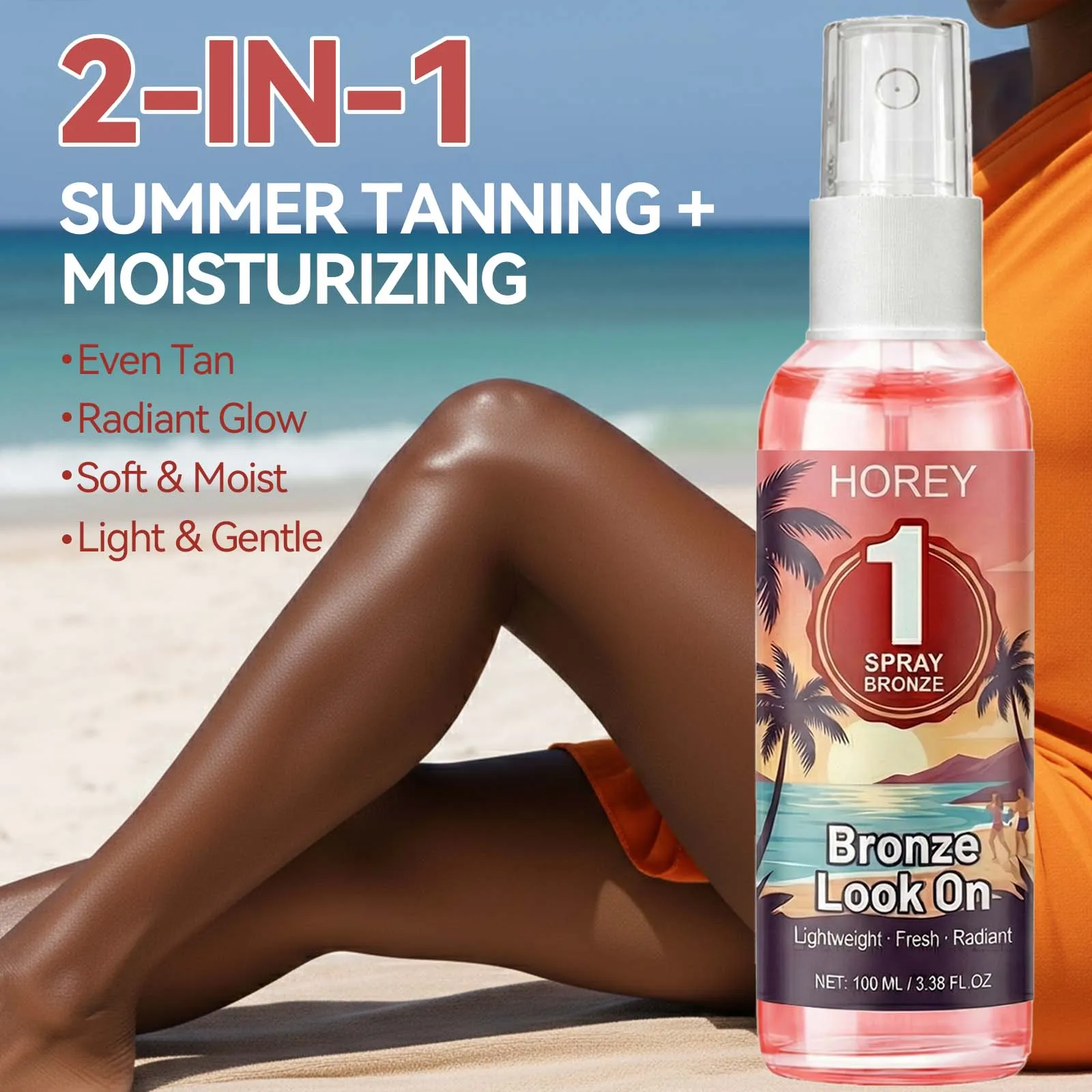 Crema Bronceadora Natural de Zanahoria 2 en 1, Bronceador e Hidratante, Brillo Duradero con Efecto de Piel Bronceada, Loción Corporal de Rápida Absorción para el Verano