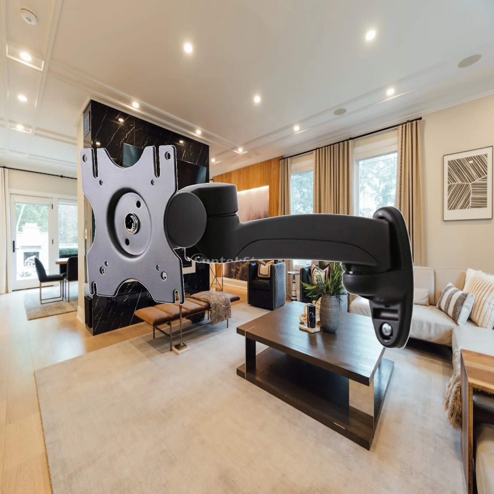 Retractable Display Bracket Swivel Monitor Wall Mount Tilt for Industrial