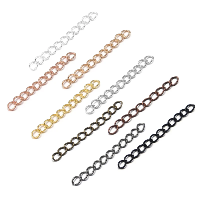 SAUVOO 100 Pcs/lot Extender Chains Necklace Bracelet Extended Chains Extender Tail Chain Connector For DIY Jewelry Making