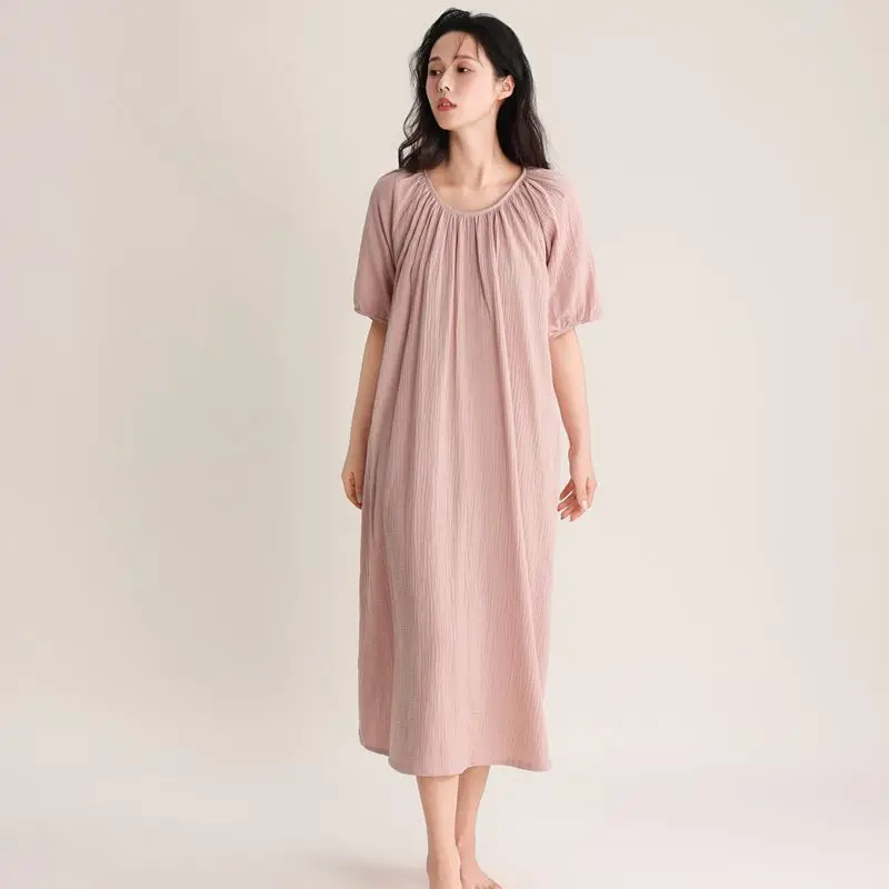 summor cotton night dress Womens Nightgown Summer Cotton Nightdress V Neck Women's Summer Cotton  Nightgowns Women's Spring Summer