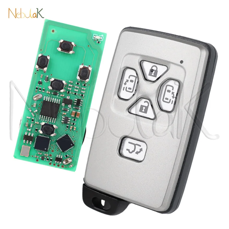 مفتاح التحكم عن بعد الذكي لسيارة Toyota Vellfire Alphard Estima 312MHz FSK 4D Chip 271451 -0500 5 أزرار بطاقة القرب للسيارة فوب ذكي