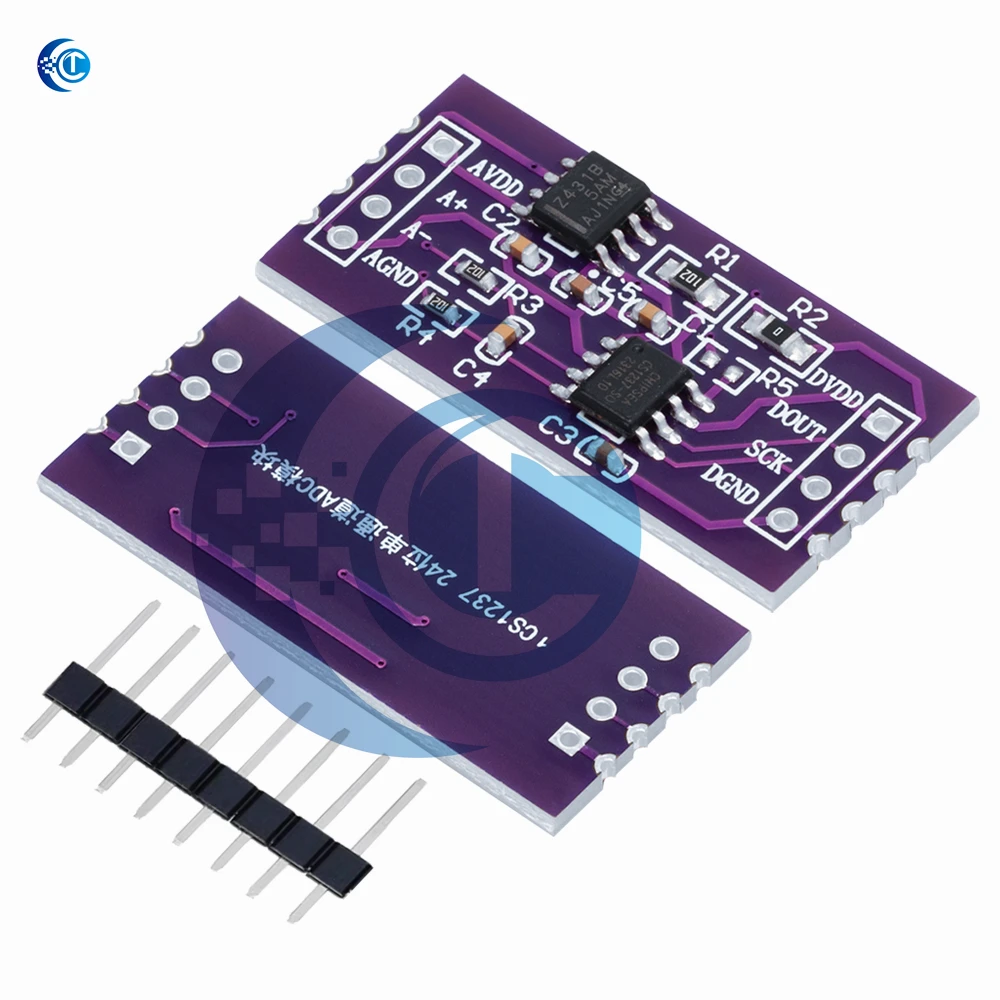 Módulo ADC CS1237 de 24 bits Chip de referencia externo TL431 integrado Detección de pesaje de un solo canal 24 bits CS1238 de doble canal