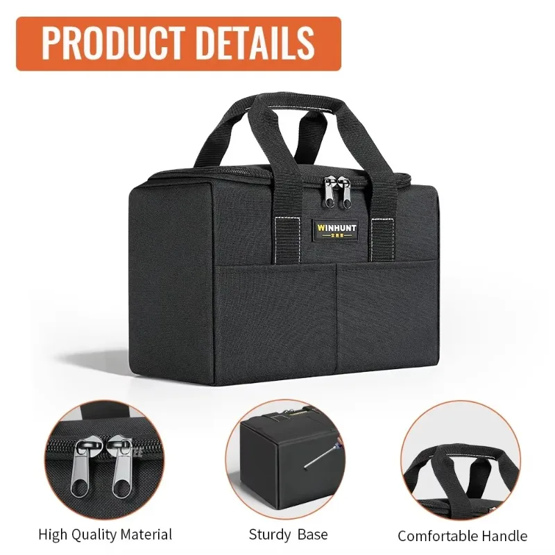 

12 Inch Heavy Duty Tool Tote Bag, Waterproof Oxford Cloth Tool Organizer with Multi Pockets for Electrician DIY Home Maintenance
