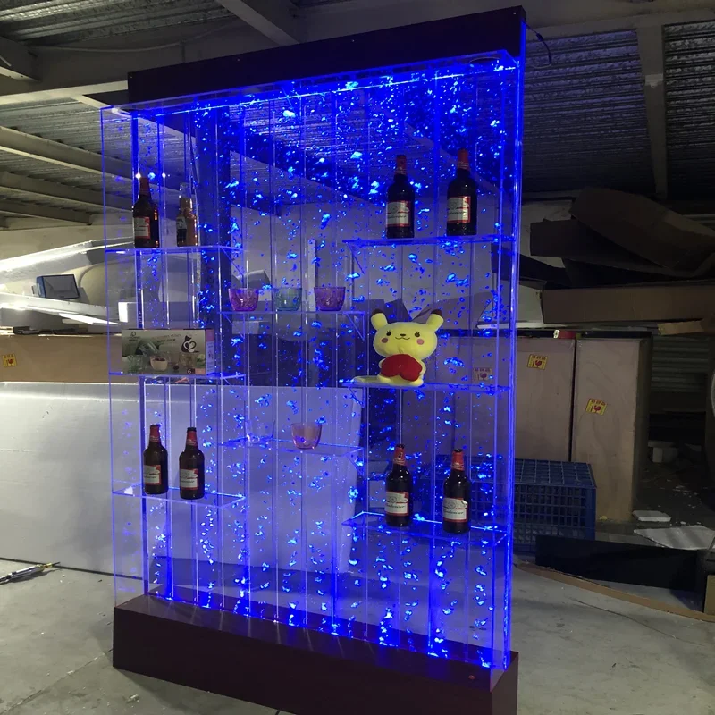 Water curtain wall, wine cabinet, screen, living room, fish tank decoration, entrance partition, flowing water wall, acrylic