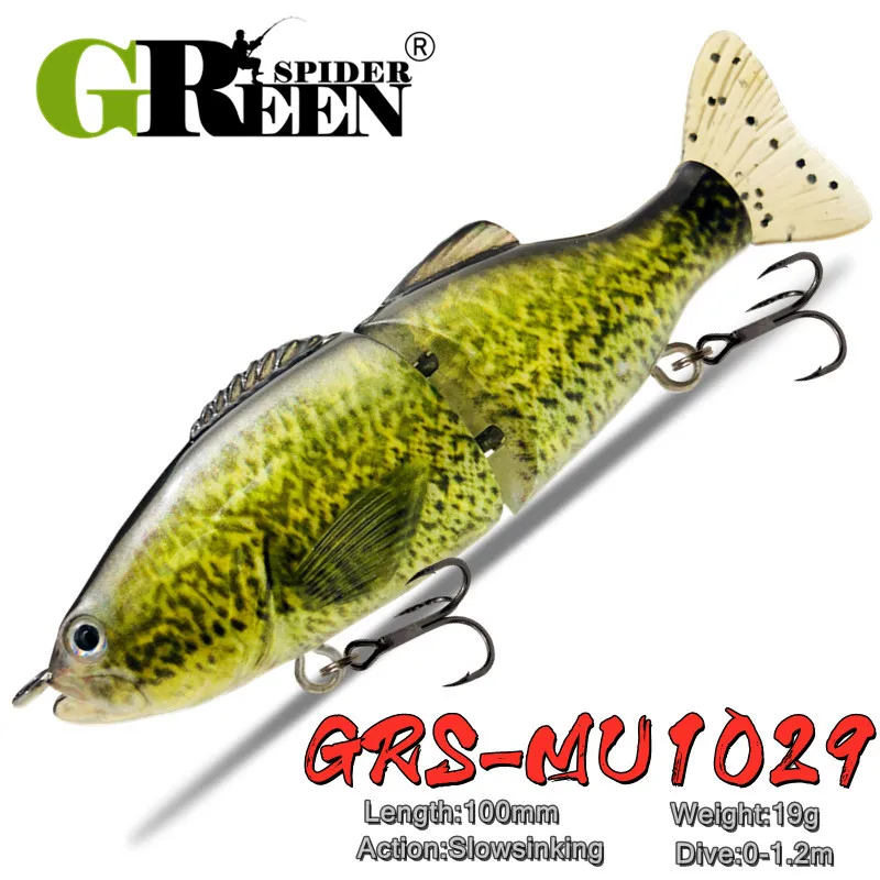 Señuelos de pesca GRS de hundimiento lento, 100mm, 19g, cebo de pesca multiarticulado, señuelo duro Swimbait, cebo Artificial para aparejos de pesca