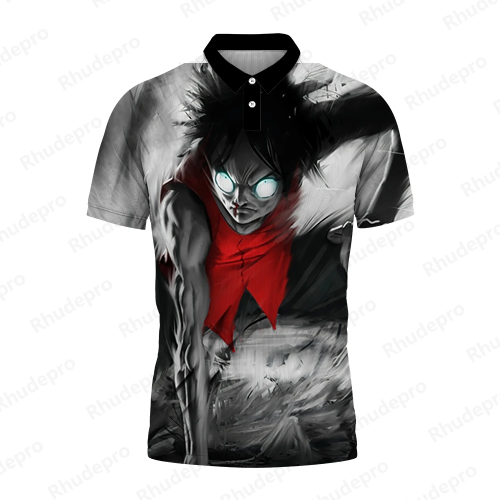 

One Piece Monkey D Luffy Polo Shirt Men 5XL Gift Y2k Roronoa Zoro Men's Clothes Trend Tops High Quality Clothing Summer 2024