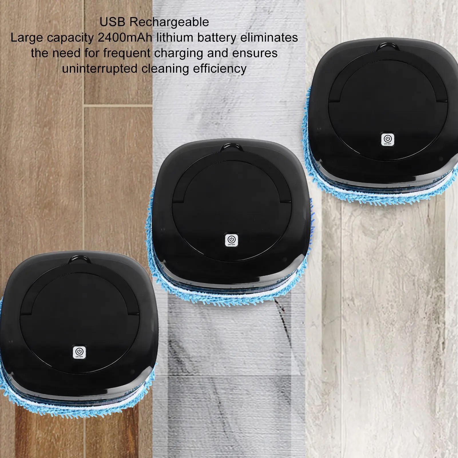 Робот для влажной и сухой уборки, эффективная уборка, перезаряжаемая через USB роботизированная машина для мытья полов, тонкая и компактная, бесшумная для шерсти домашних животных