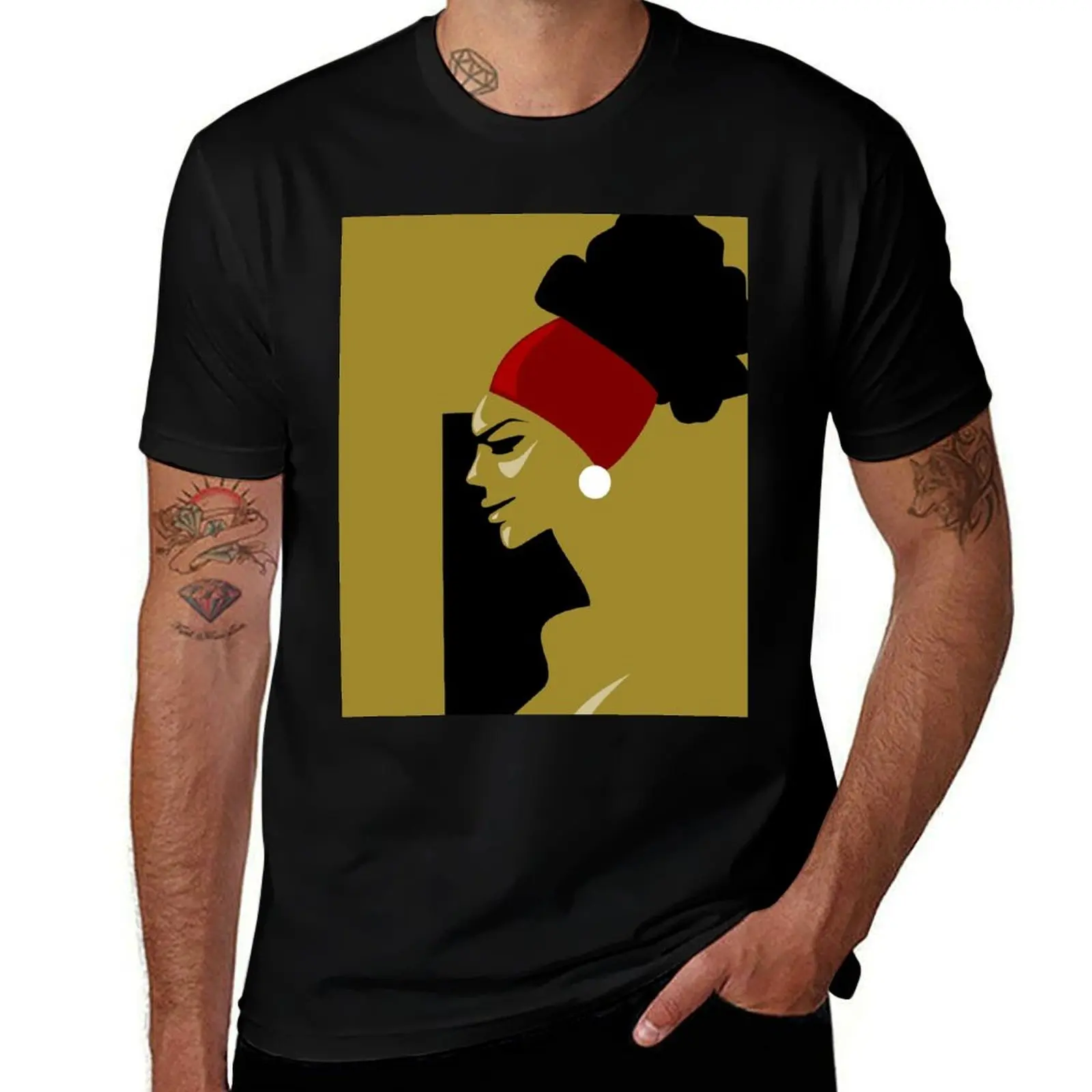 

Afro woman T-Shirt t shirts for man slim fit funny t shirts dark humor cotton t shirt man T-Shirt