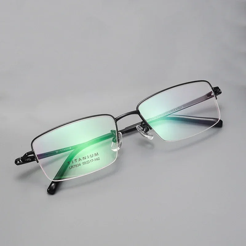 

BCLEAR Men Pure Titanium Eye Glasses Frames Half Semi Rimless Square Myopia Optical Eyewear Ultra-light Business Spectacle 2025