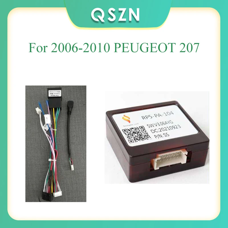 QSZN Car Radio Canbus Box For 2006-2010 PEUGEOT 207 Harness Wiring Cables Car Radio Power cables