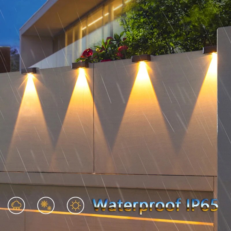 

Solar Wall Lamp Outdoor Waterproof LED Solar Garden Lights Fence Balcony Stair Garden Sunlight Decor Home Patio Wall Sconces