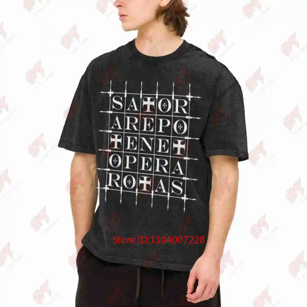 Sator Square Vintage Washed Tee Pure Cotton T-Shirt