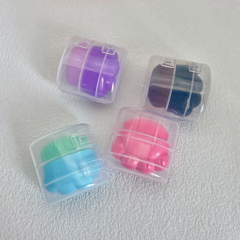 Cat Claw Makeup Brush Set, Fundação, Bonito, Compacto com Silicone Wash Pad, Mini Borrão, Cerdas Macias, 5Pcs