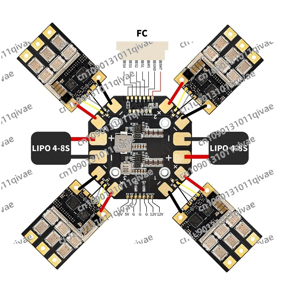 

PDB400A 4 ~ 12S 400A датчик тока 30,5 мм PDB распределительная плата для квадрокоптера модель самолета с фиксированным крылом