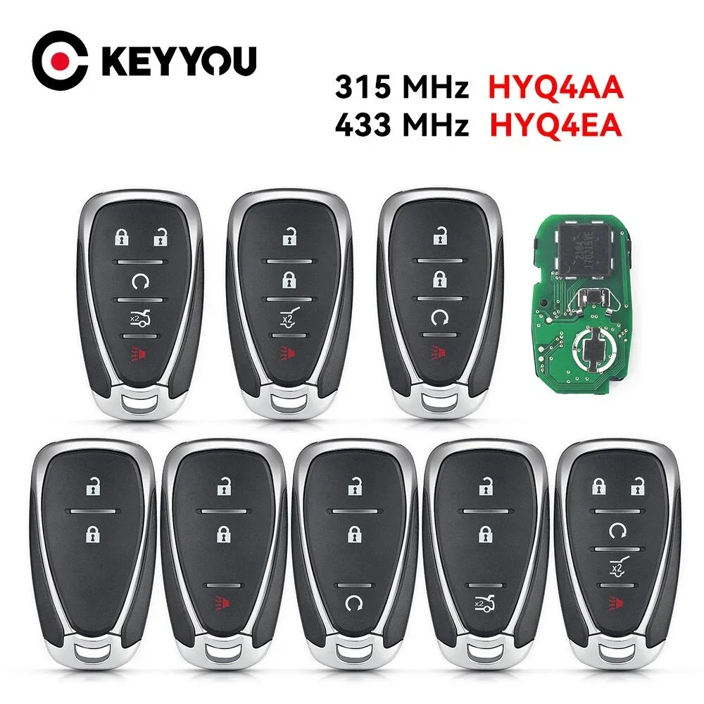 KEYYOU With Battery Car Key For Chevrolet Blazer Traverse Camaro Cruze Malibu Equinox Spark HYQ4AA HYQ4EA 315/433MHz ID 46 CHIIP