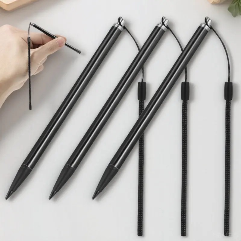 3Pcs Touch Pen Resistive Screen Stylus Portable Spring Rope Accurate Control for Pos Navigator Industrial Equipment