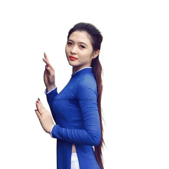 woman aodai vietnam traditional clothing ao dai vietnam robe and pants vietnam traditional clothing improved cheongsam dress set