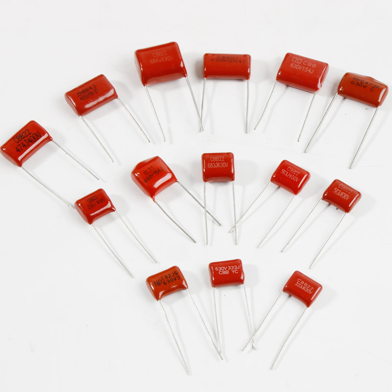 10pcs CBB Capacitors Metallized Polypropylene Film Capacitor 0.01uf 0.22uf 0.33uf 0.47uf 0.68uf 1nf 10nf 22nf 23nf 47nf 68nf