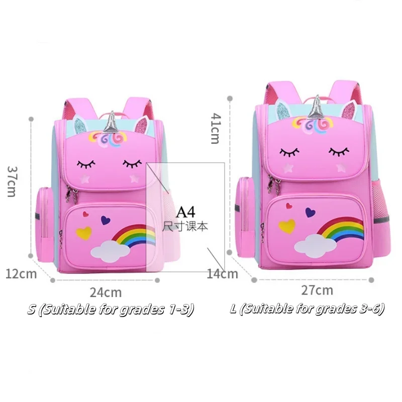 Kid Backpack for Girl Unicorn Children Waterproof Bookbag Rainbow Eyes School Bag Teen Girl Backpack for Traveling