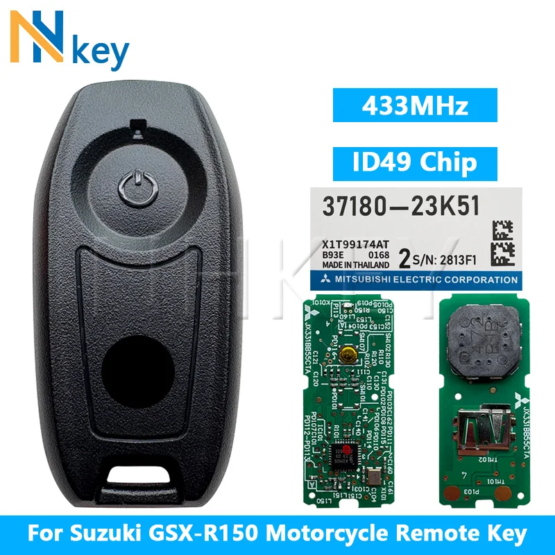 

NHKEY для Suzuki GSX-R150 мотоциклетный дистанционный ключ ID49 чип NCF29AxV 433 МГц ключ дистанционного управления без ключа Go