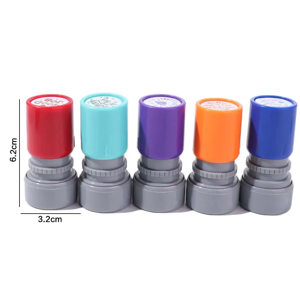 Automatic Inking Teacher's Comment Stamp Encouragement Incentive Educational Behavior Stamp Circular Colorful