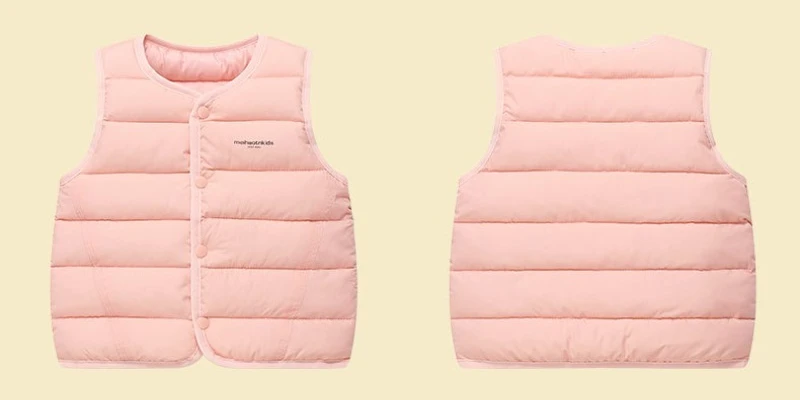 Kinder Herbst Winter Jungen Einfarbige Baumwollweste zum Schichten Mädchen Kinder Warme Thermoweste Baby Freizeitkleidung Ärmellose Jacke – Detail 8