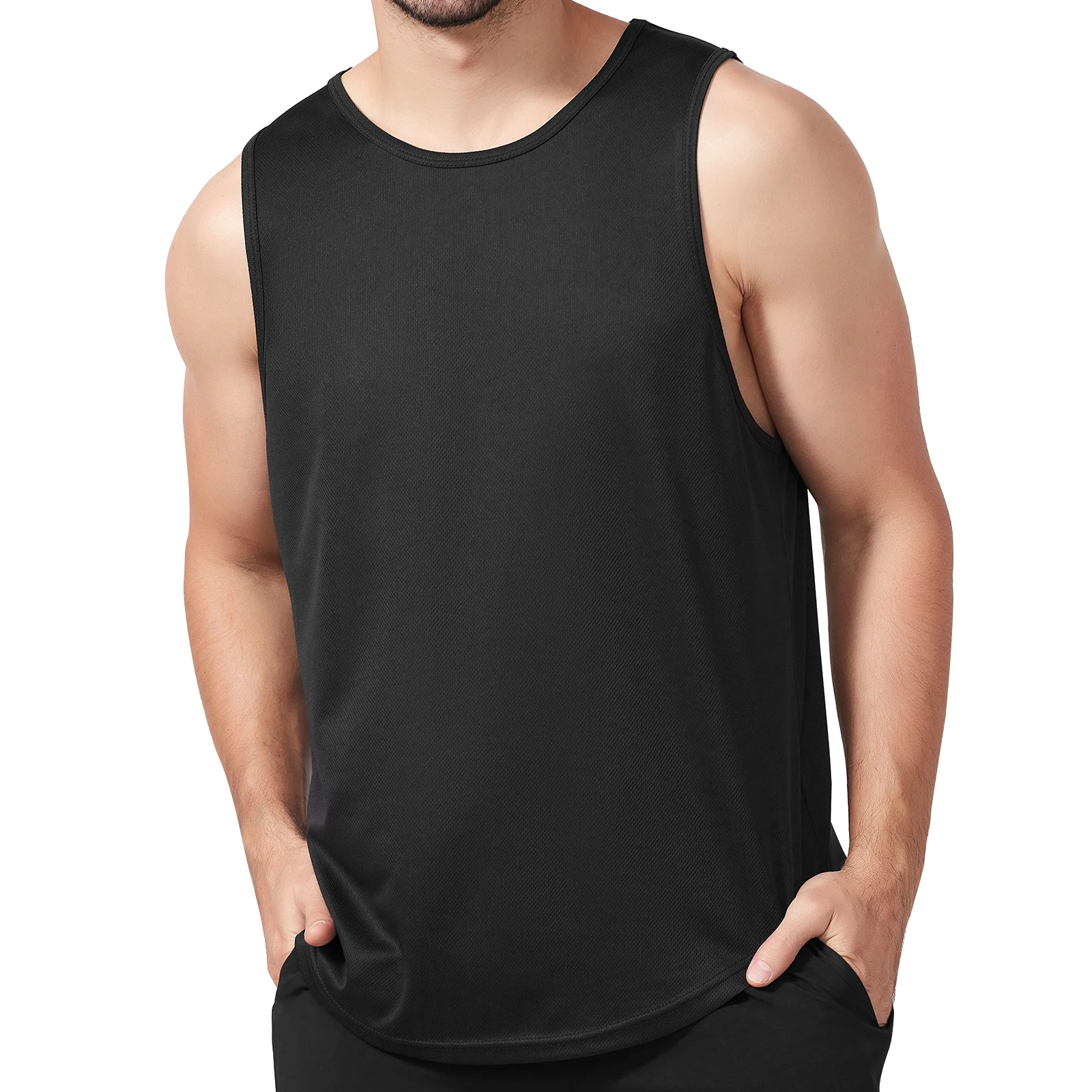 M-3XL Men Summer Marathon Quick Drying Sports Tank Top Sleeveless Kam Shoulder Running Training Basketball Loose Fitness