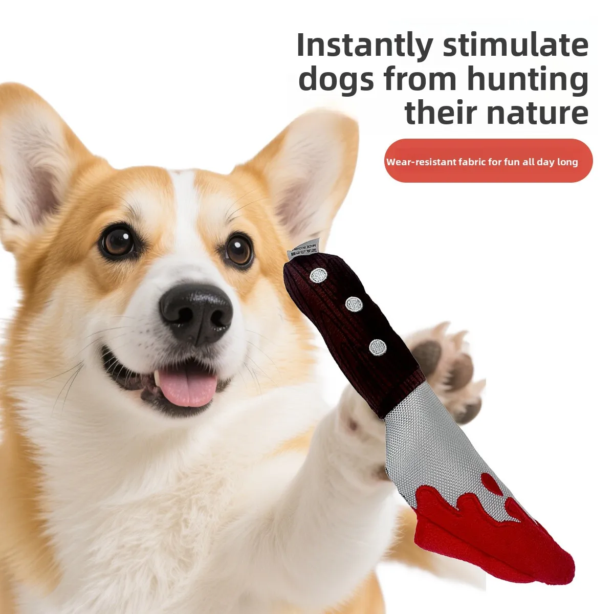 

Pet Plush Squeaky Toy Simulation Small Knife Small Dog Chew-Resistant Teething Dog Toy Pet Supplies
