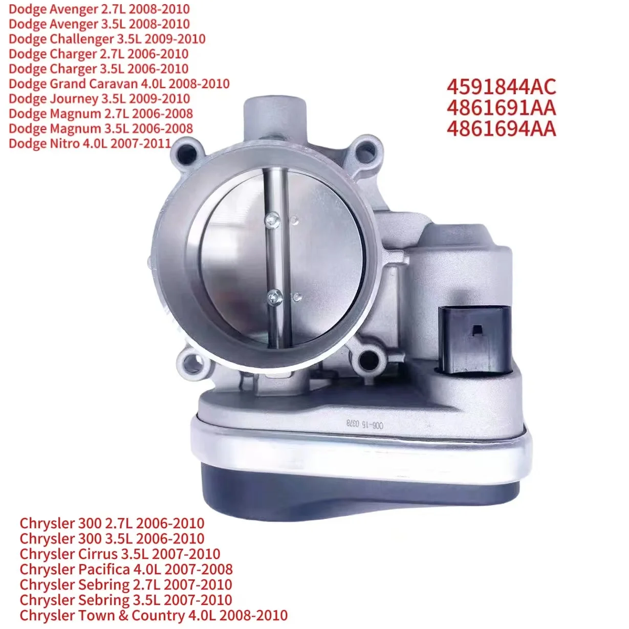 

4591844AC Electronic Throttle Body Valve w/sensor For Chrysler 300 Avenger Charger Sebring Dodge Journey Challenger 2.7L 3.5L