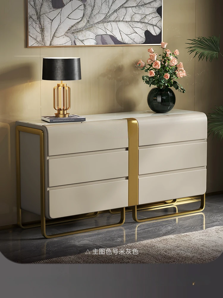 Light Luxury Chest of Drawers Fashion Marble High-End TV Cabinet Complete Storage Organizer Bedroom Bed Front Cabinet furniture