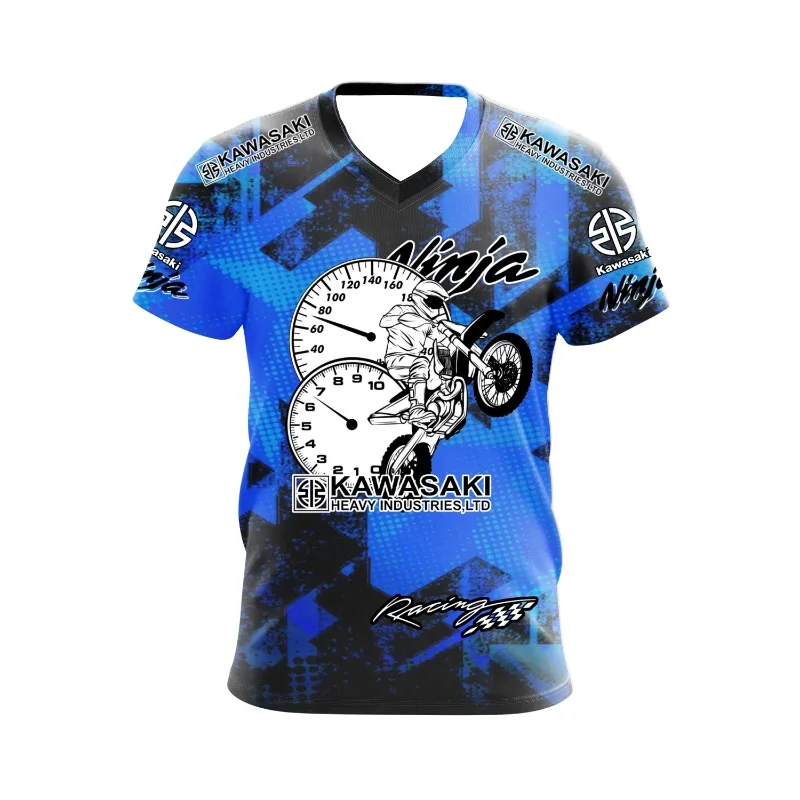 2025 كاواساكي دراجة نارية شعار Z الرجال الصيف التجفيف السريع امتصاص العرق تي شيرت ، النشاط في الهواء الطلق تي شيرت ، الشارع عادية