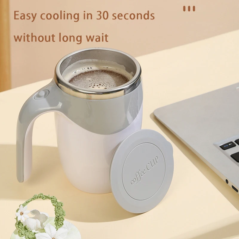 Automatic Stirring Coffee Mug Magnetic Electric Stainless Steel Self Mixing Coffee Tumbler Rotating Home Office Travel