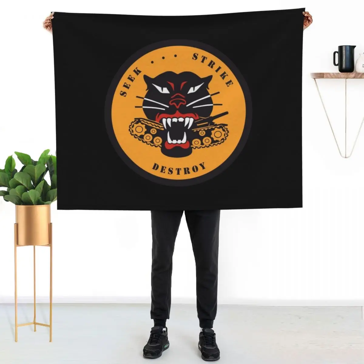 Seek Strike Destroy Throw Blanket Furrys Thin Retros Summer christmas gifts Moving Blankets