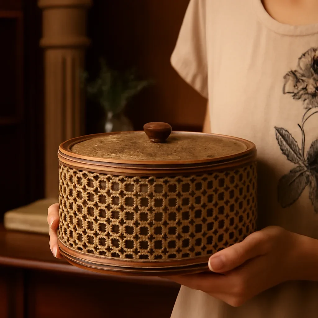 

BM65 Шкатулка из дерева и ротанга Vintage Solid Wood Jewelry Box with Mirror для украшений и подарков ретро стиль