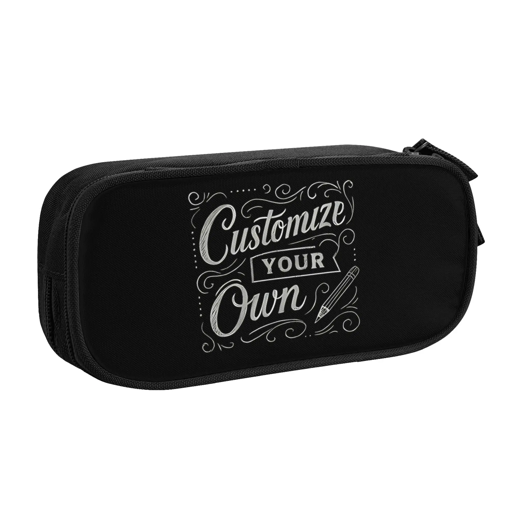 1 piece Stylish Chalkboard Style Your Own Print Pencil Case Teen Pen Bag Blackboard Elements School  Pencil Pouch Stationery Bag
