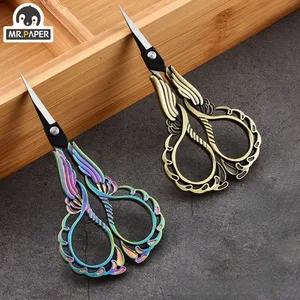 Mr. Paper Vintage Orchid Shaped Scissors High Appearance Creative Multifunctional Daily Tailor Clips Art Supplies 3 Style