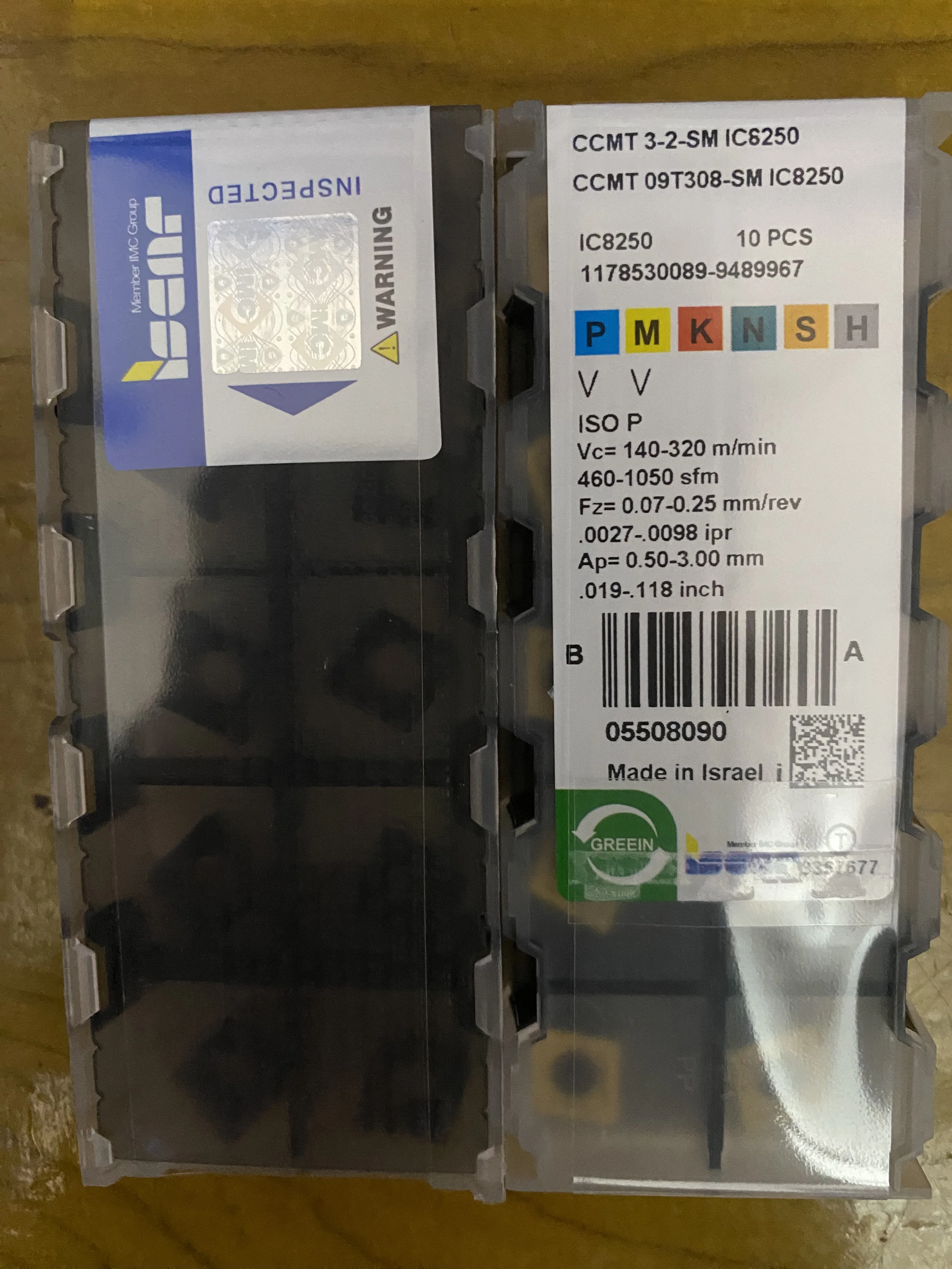 

Hard alloy cutting blades CCMT09T308-SM IC8250