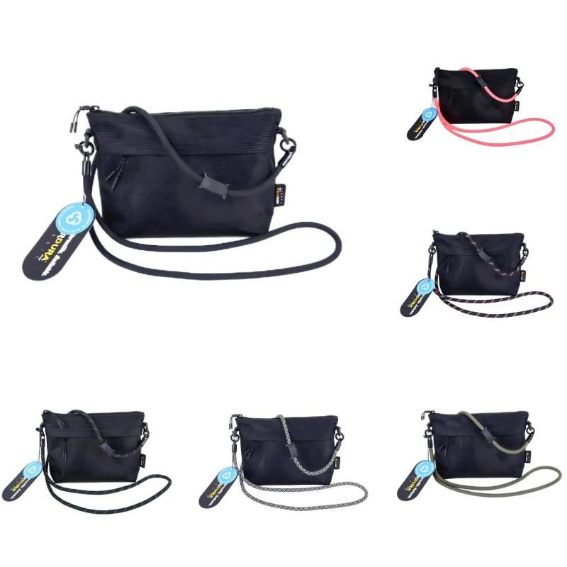 

Unisex Crossbody Zipper Shoulder Bag,Nylon Waterproof Fabric Men's Messenger Bag,Couple Travel Urban Streetwear Black Sling Bag
