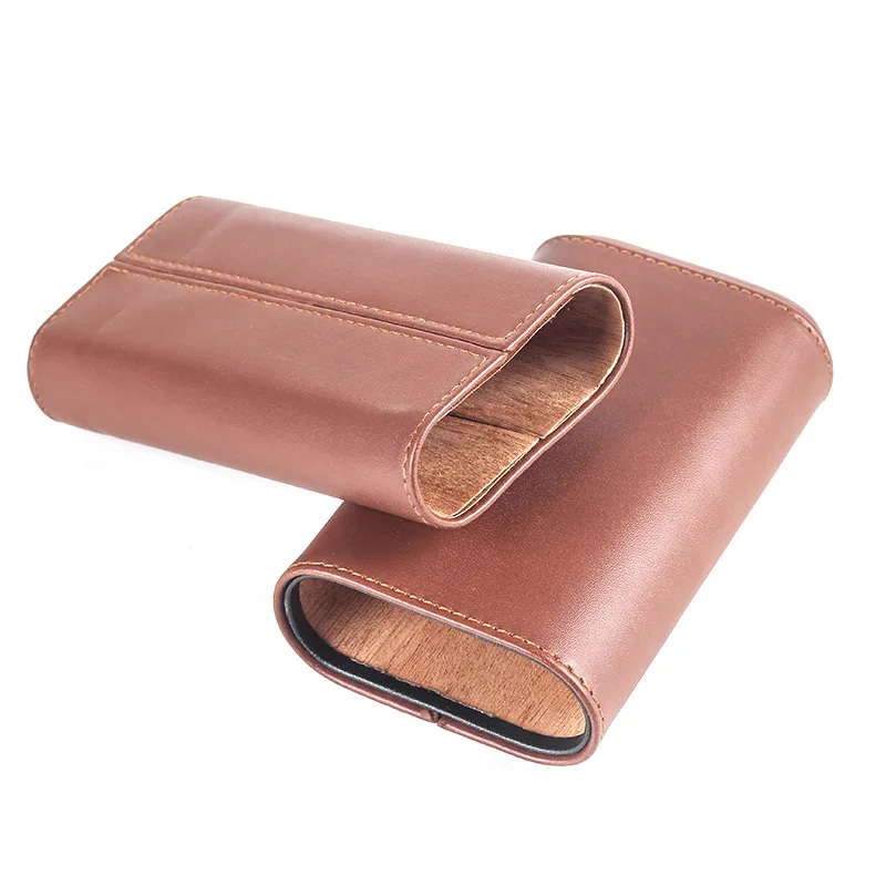 

Leather Cigar Case Holster Mini Travel Humidor Holder Load 2 Slots Cigars Tube Smoking Accessories