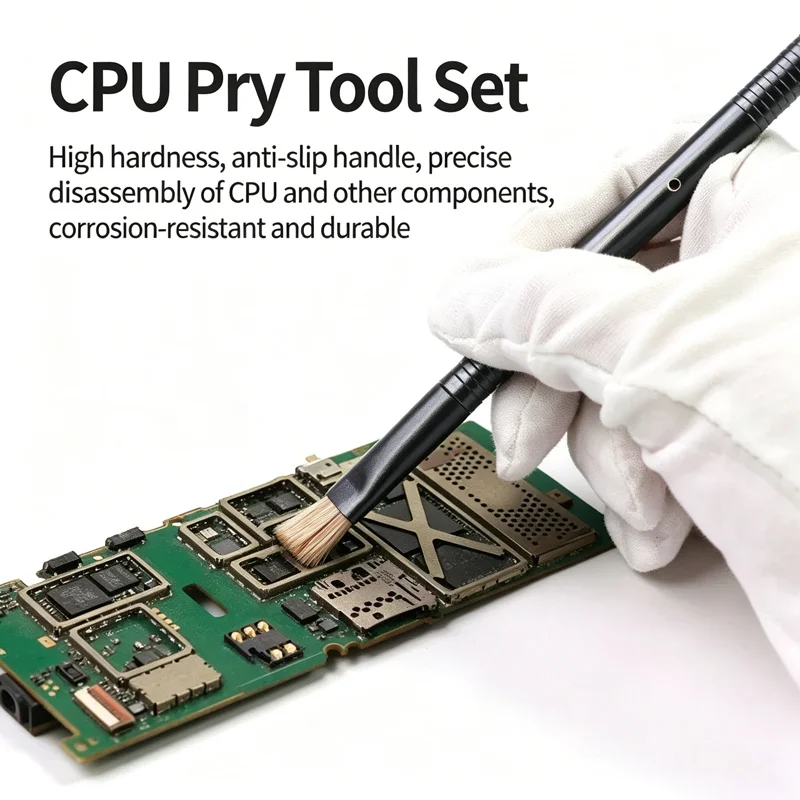Heavy Duty CPU Glue Pry Knife Kit Scraping Blades Cleaning Brushes For Smartphone Mainboard IC Chip Residue Removal Work
