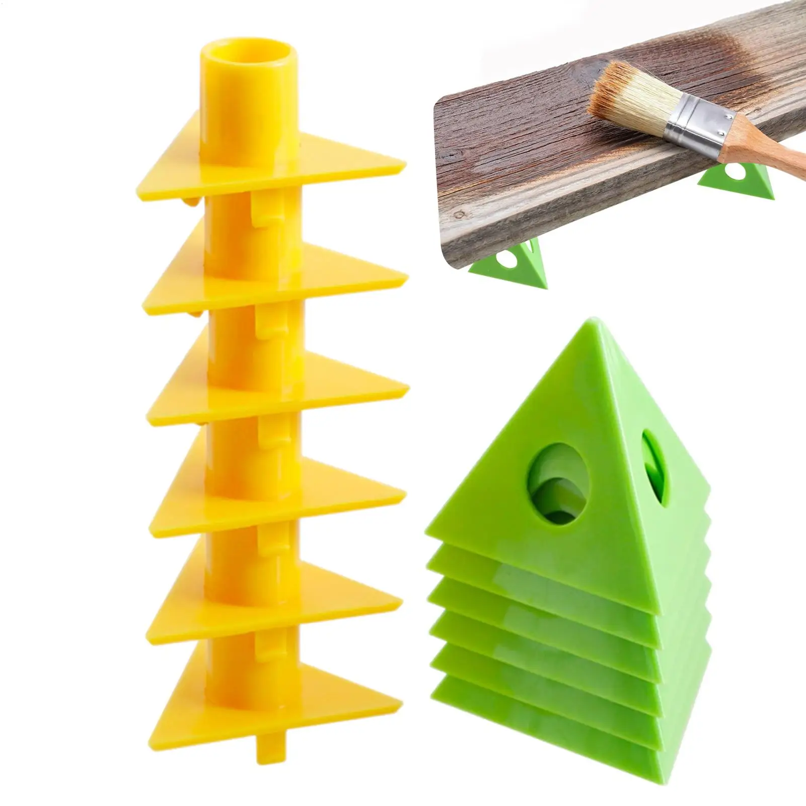 

Paint Triangle Stands 6 Piece Woodworking Holder Mini Cone Paint Stands For Door Cabinet Drying Spray Pouring Wood Finishing