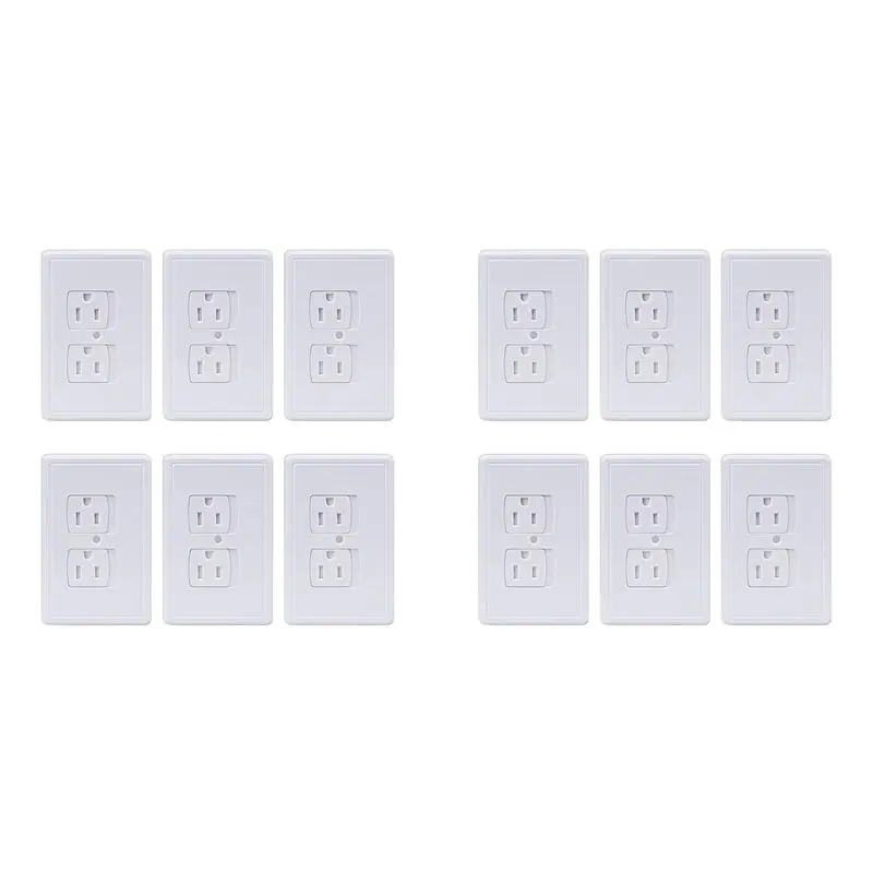 

Y42A-12-Pack Safety Self-Closing Outlet Covers, Wall Socket Plate Automatic Sliding Cap Cover For Child Proofing Outlets