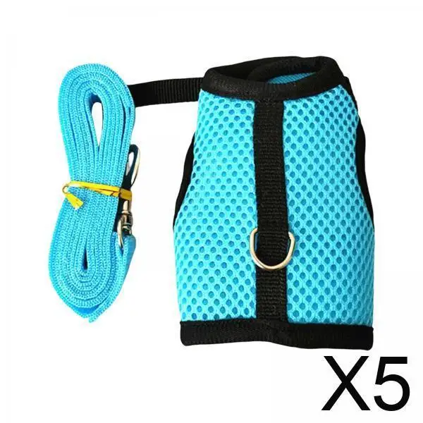 

Мягкая сетчатая шлейка для кролика и поводок, устойчивый к побеге, регулируемый наряд, товары для домашних животных для морской свинки, тхора, шиншиллы