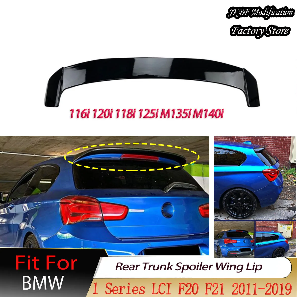 

Rear Trunk Spoiler Wing Lip for BMW 1 Series LCI F20 F21 116i 120i 118i 125i M135i M140i 2011-2019 Tail Wing Body Kits Tuning