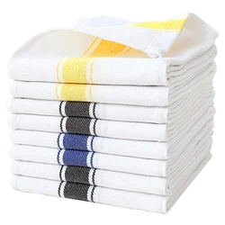 Herringbone Striped Dish Towels Highly Absorbent Kitchen Towels Reusable Bar Restaurant Cleaning Cloth Napkins Oversized 19X28In