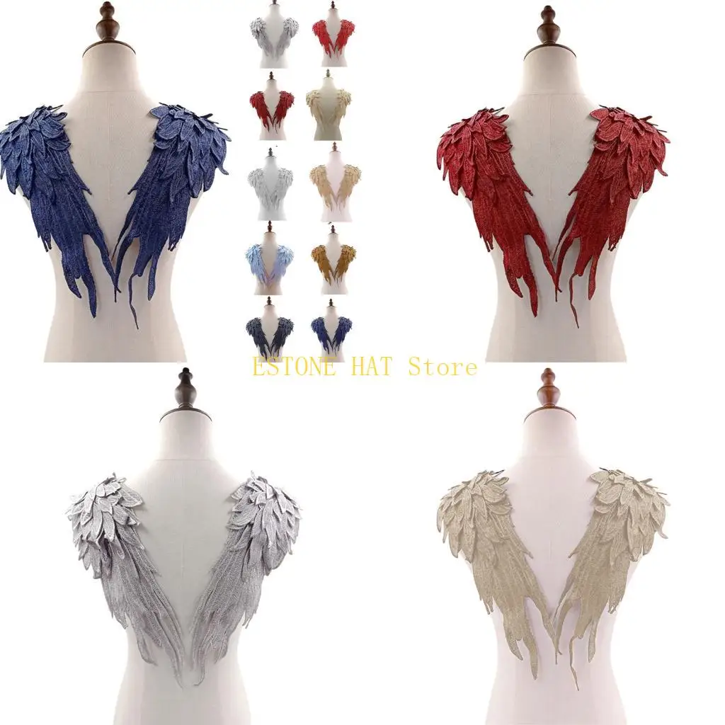 

49MF 2 шт. тканевые нашивки с крыльями ангела, куртки, декоративные аппликации, легкие нашивки