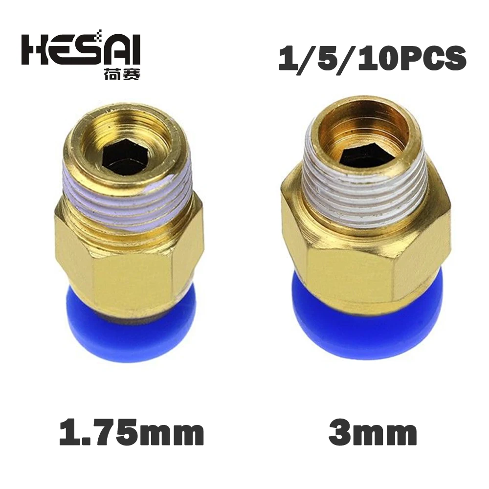 

3D Printer Pneumatic Fitting Push In Quick Connector Fittings For PC4-01 1.75mm Or PC6-01 3.0mm