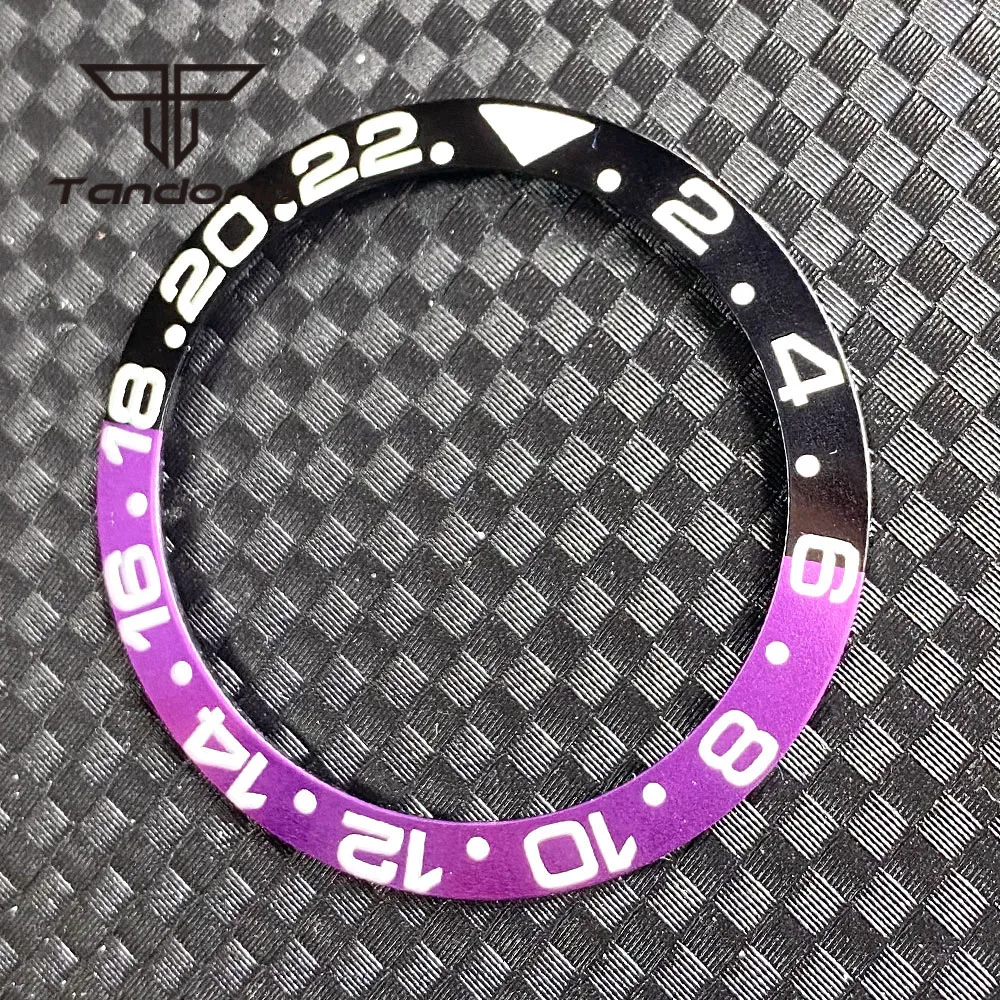 38mm*30.6mm Black Purple Aluminum Bezel Insert Ring Fit for 40mm SUB Watch Case Spare Parts Accessories Replacements