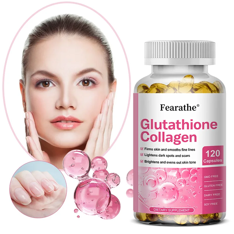 Collagen with Glutathione Glow Capsules WIth Vitamin C for Anti-aging  Skin Moisturizing Elasticity Whitening Supplement Health